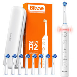 Periuta electrica cu senzor, 5 moduri, 8 capete Bitvae R2, alb
