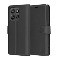 Husa Motorola ThinkPhone 25 Techsuit Leather Folio, negru