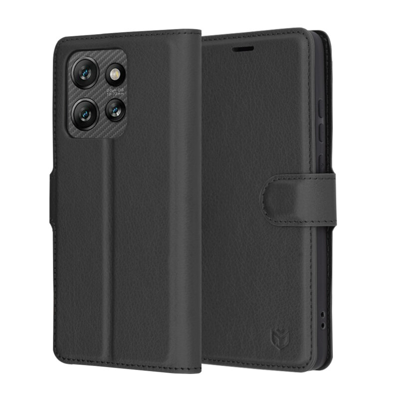 Husa Motorola ThinkPhone 25 Techsuit Leather Folio, negru