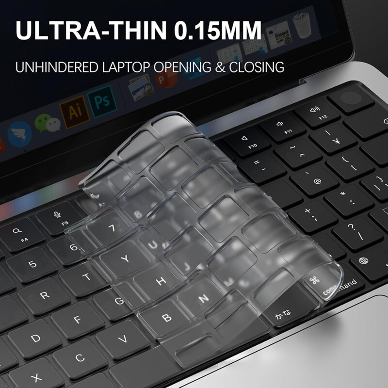 Husa tastatura MacBook Air 15 (2022-2025) Techsuit, transparent