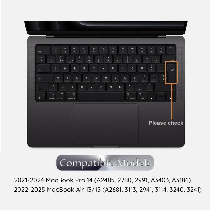 Husa tastatura MacBook Air 15 (2022-2025) Techsuit, transparent