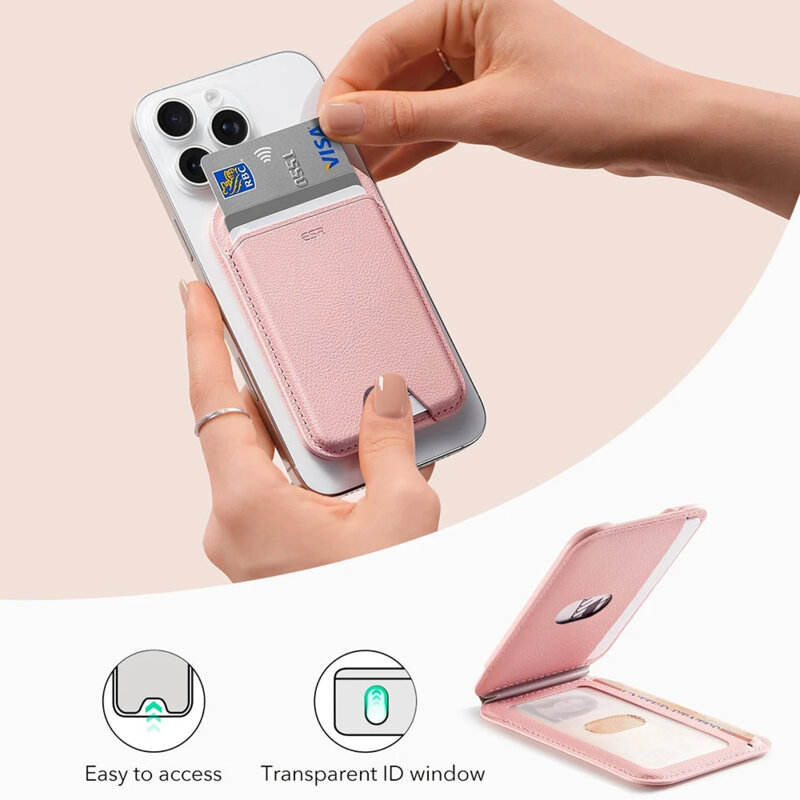 Portofel MagSafe pentru telefon, suport birou ESR HaloLock, alb