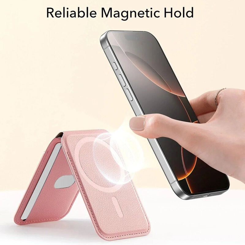 Portofel MagSafe pentru telefon, suport birou ESR HaloLock, roz
