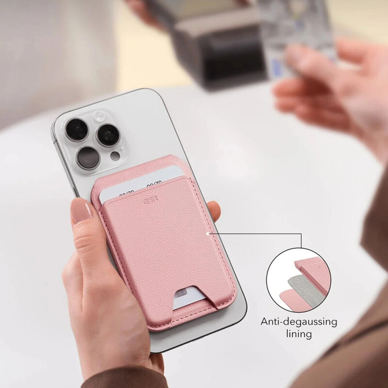 Portofel MagSafe pentru telefon, suport birou ESR HaloLock, roz