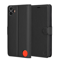 Husa Nothing CMF Phone 1 Techsuit Leather Folio, negru