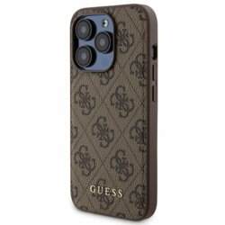 Husa originala Guess iPhone 15 Pro Hardcase 4G Charms Collection, maro, GUHCP15LGF4GBR