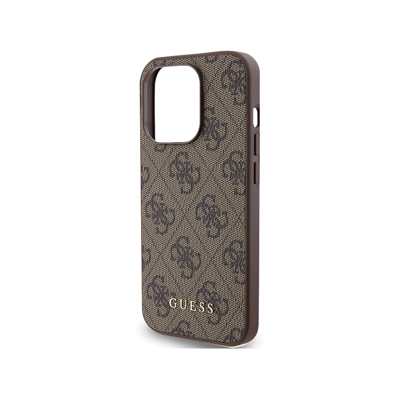 Husa originala Guess iPhone 15 Pro Hardcase 4G Charms Collection, maro, GUHCP15LGF4GBR