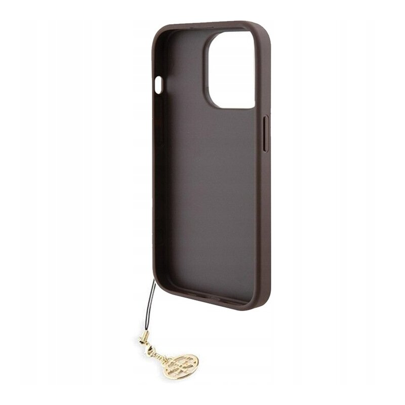 Husa originala Guess iPhone 15 Pro Hardcase 4G Charms Collection, maro, GUHCP15LGF4GBR