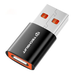 Adaptor OTG premium Type-C la USB, 5Gbps, 6A Techsuit A5, negru