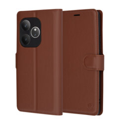 Husa Realme GT 6 Techsuit Leather Folio, maro