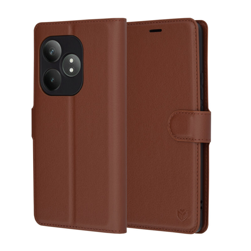 Husa Realme GT 6T Techsuit Leather Folio, maro