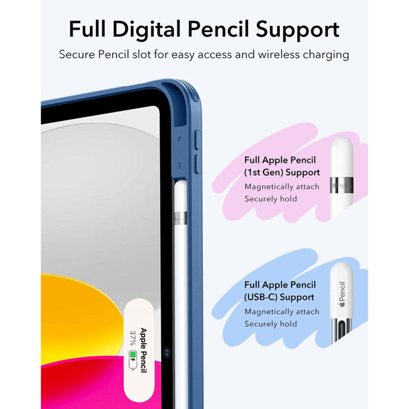 Husa iPad 11 (2025) ESR Flip Hybrid, albastru