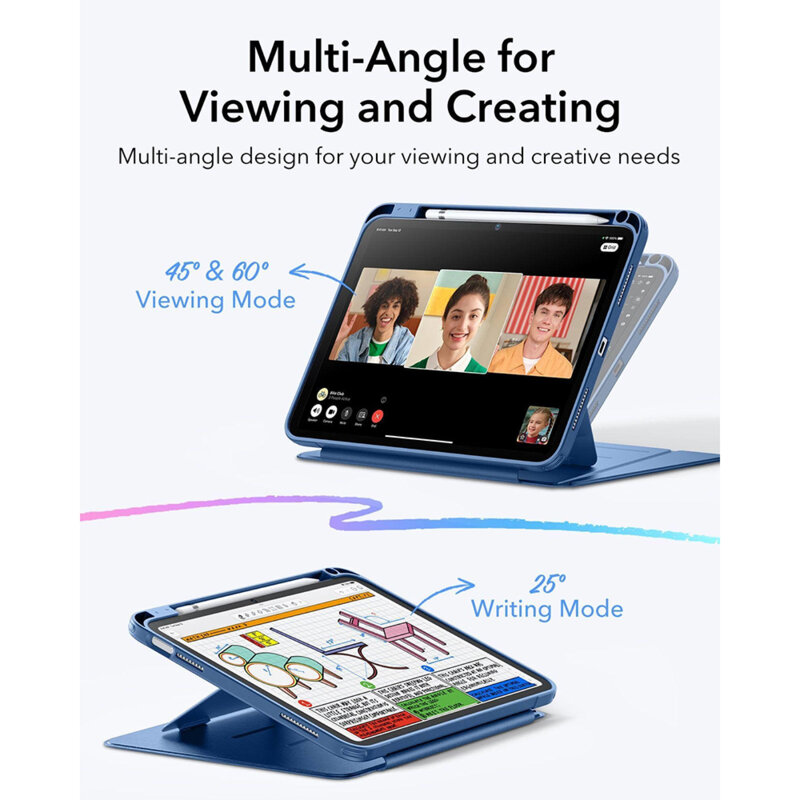Husa iPad 11 (2025) ESR Flip Hybrid, albastru