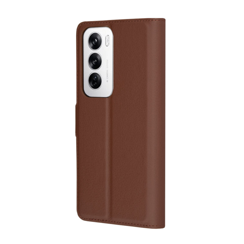 Husa Oppo Reno12 Techsuit Leather Folio, maro