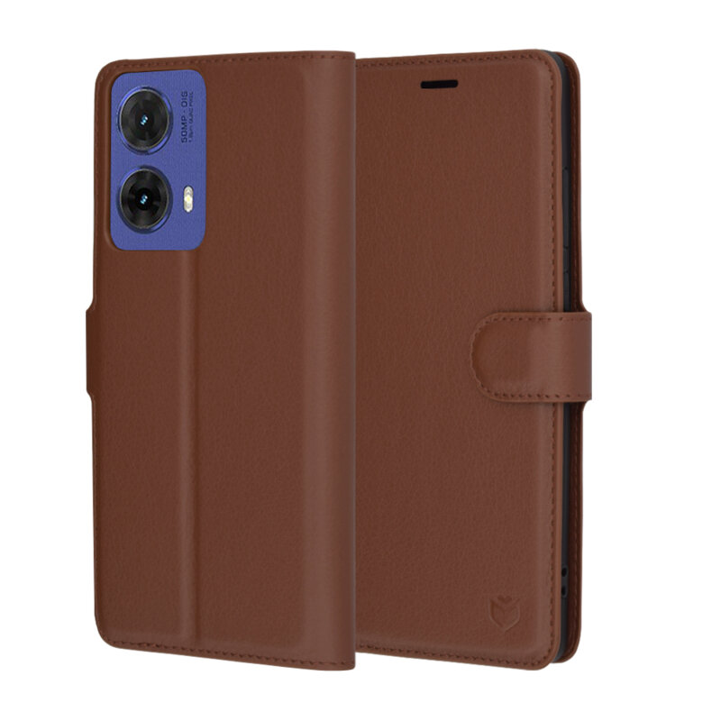 Husa Motorola Moto G85 Techsuit Leather Folio, maro