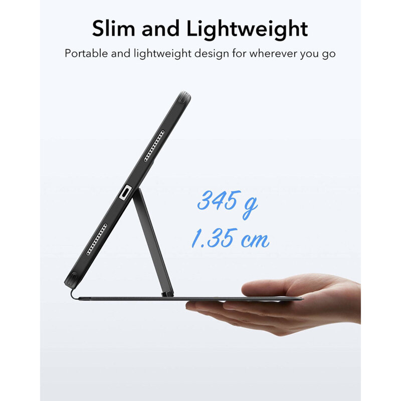 Husa iPad 11 (2025) ESR Flip Hybrid, negru