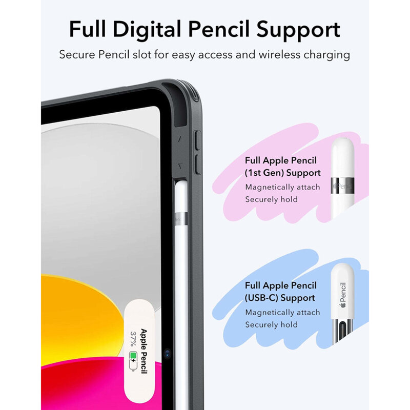 Husa iPad 11 (2025) ESR Flip Hybrid, negru