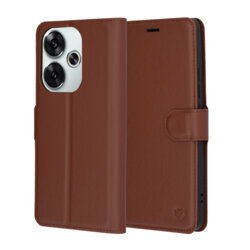 Husa Xiaomi Poco F6 Techsuit Leather Folio, maro