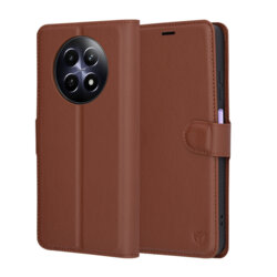 Husa Realme 12 Techsuit Leather Folio, maro