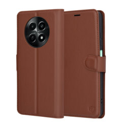 Husa Realme 12x Techsuit Leather Folio, maro