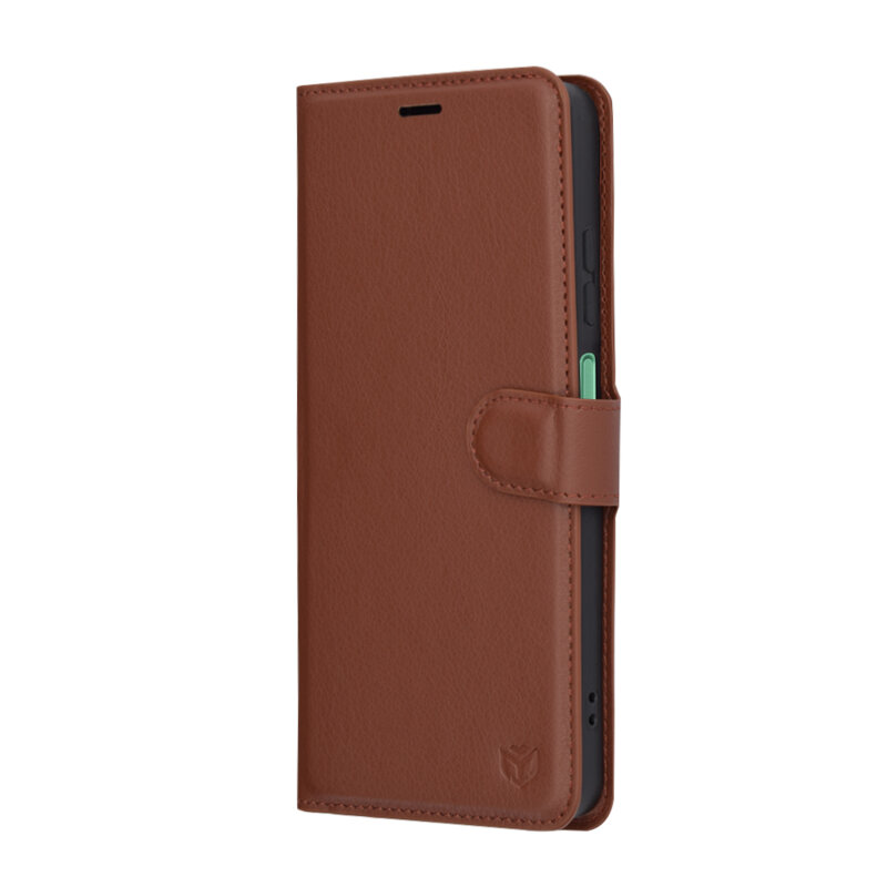 Husa Realme 12x Techsuit Leather Folio, maro