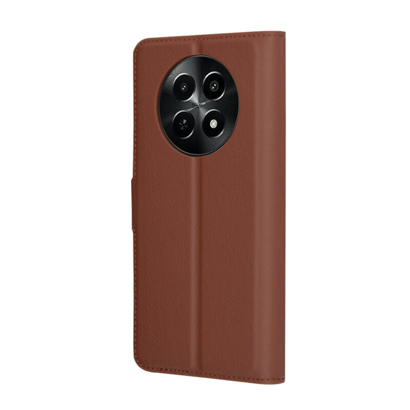 Husa Realme 12x Techsuit Leather Folio, maro