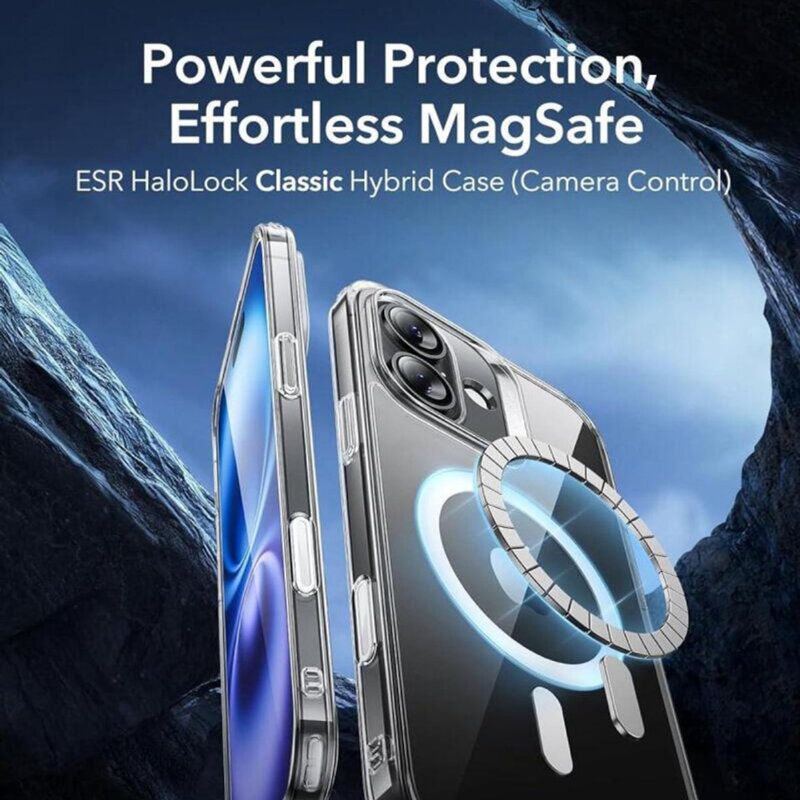 Husa iPhone 16 ESR Classic Hybrid HaloLock, transparenta