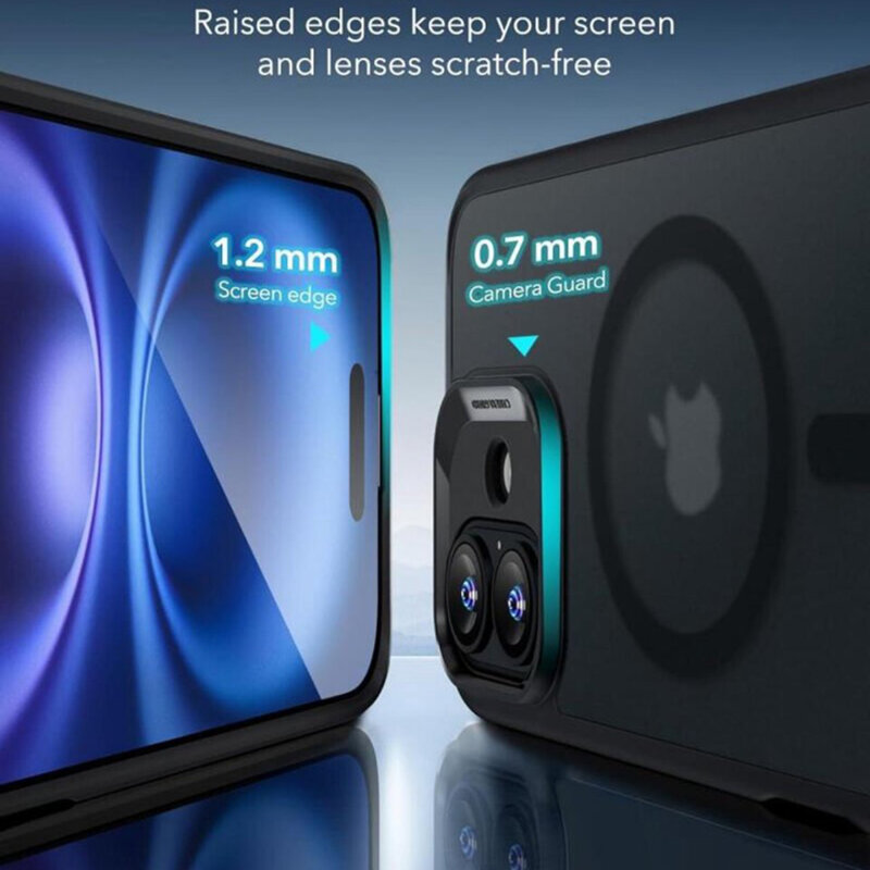 Husa iPhone 16 ESR Classic Hybrid HaloLock, negru frost
