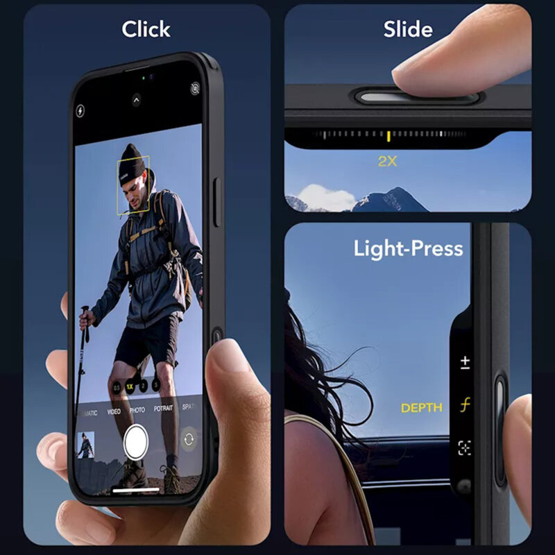 Husa iPhone 16 ESR Classic Hybrid HaloLock, negru/transparenta
