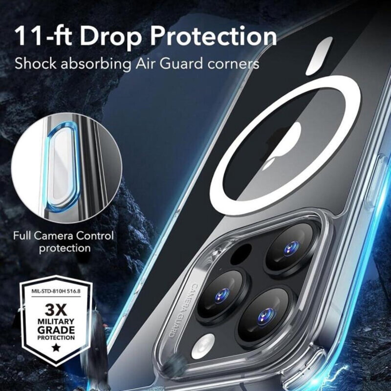 Husa iPhone 16 Pro ESR Classic Hybrid HaloLock, transparenta