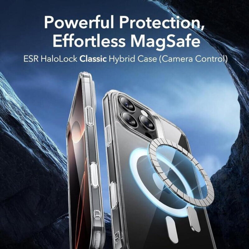 Husa iPhone 16 Pro ESR Classic Hybrid HaloLock, transparenta