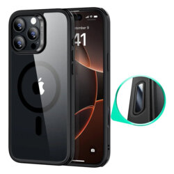 Husa iPhone 16 Pro ESR Classic Hybrid HaloLock, negru/transparenta