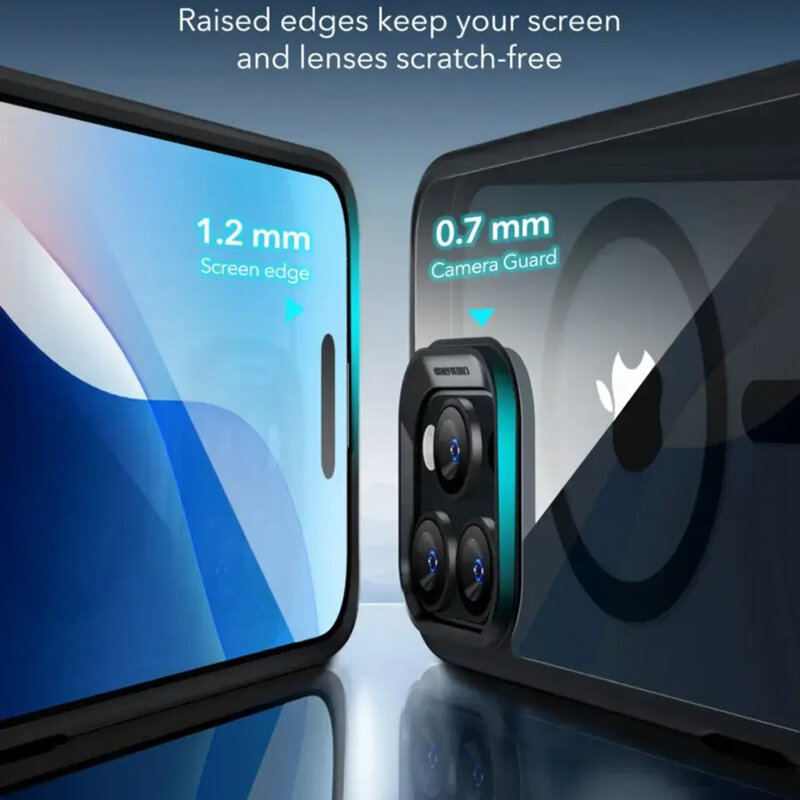 Husa iPhone 16 Pro ESR Classic Hybrid HaloLock, negru/transparenta