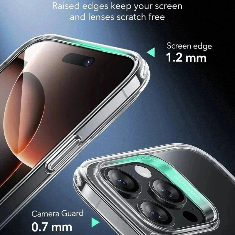 Husa iPhone 16 Pro Max ESR Classic Hybrid HaloLock, negru/transparenta