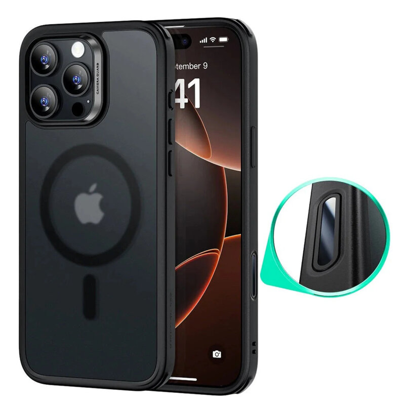 Husa iPhone 16 Pro Max ESR Classic Hybrid HaloLock, negru frost