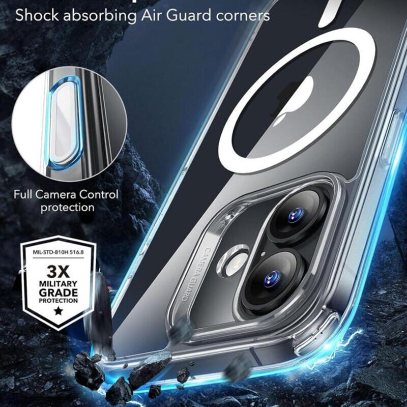 Husa iPhone 16 Plus ESR Classic Hybrid HaloLock, transparenta