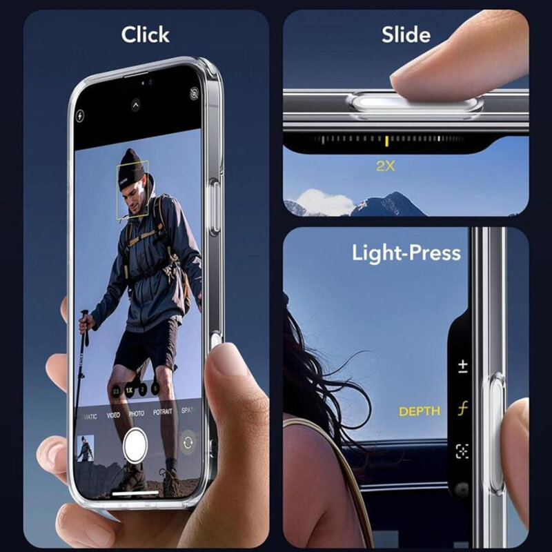 Husa iPhone 16 Plus ESR Classic Hybrid HaloLock, transparenta