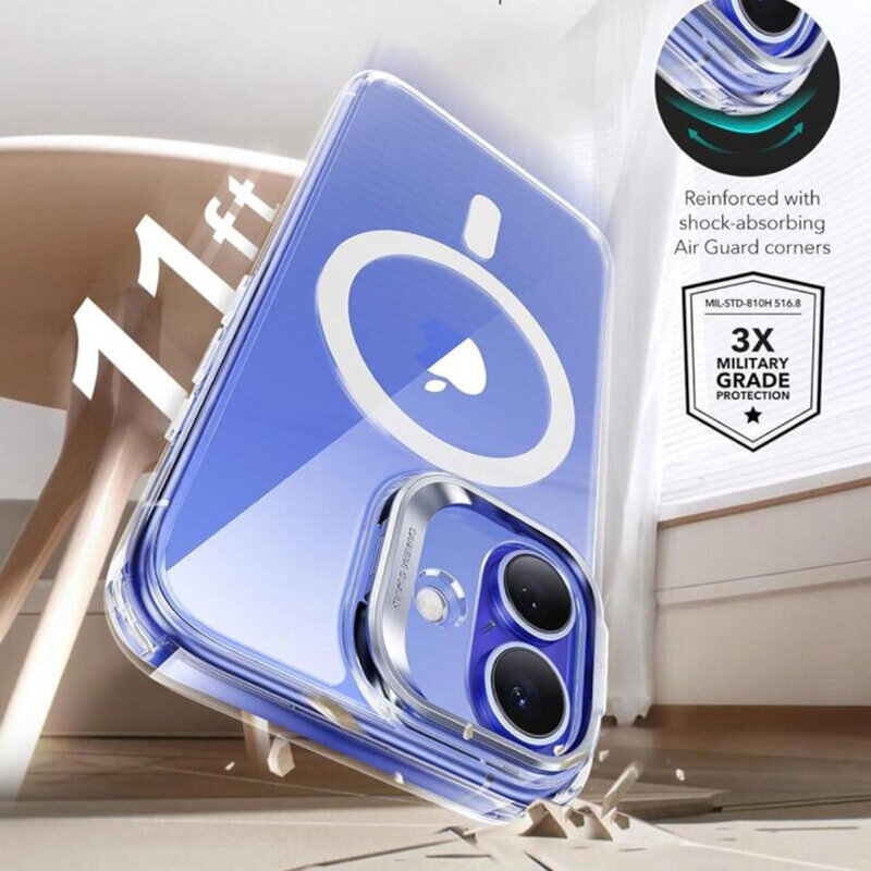 Husa iPhone 16 Plus ESR Classic Hybrid HaloLock Kickstand, transparenta