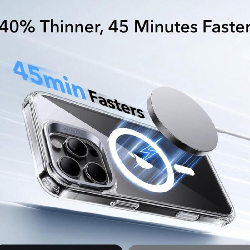 Husa iPhone 16 Pro ESR Classic Hybrid HaloLock Kickstand, transparenta