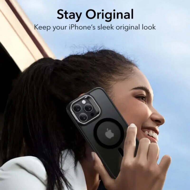 Husa iPhone 16 Pro ESR Classic Hybrid HaloLock Kickstand, negru frost