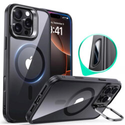 Husa iPhone 16 Pro ESR Classic Hybrid HaloLock Kickstand, negru/transparenta