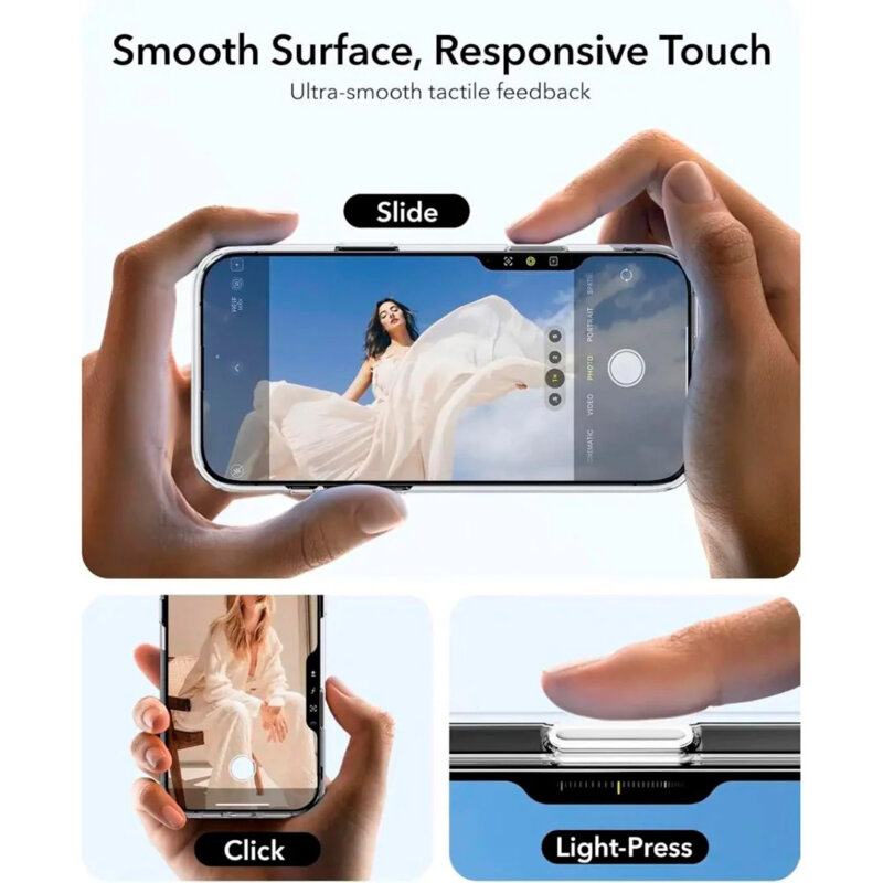 Husa iPhone 16 Pro ESR Classic Hybrid HaloLock Kickstand, negru/transparenta