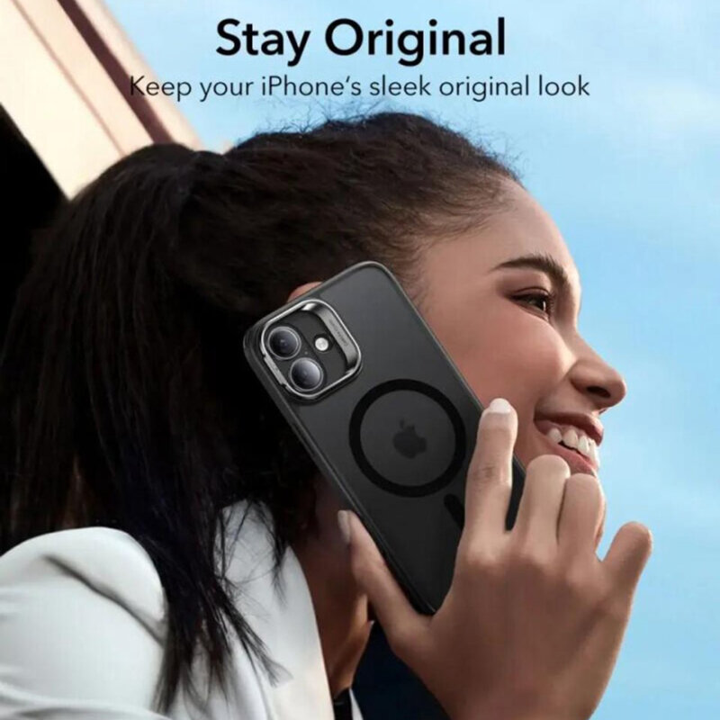 Husa iPhone 16 ESR Classic Hybrid HaloLock Kickstand, negru frost