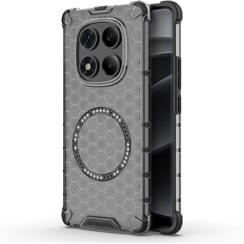 Husa transparenta Xiaomi Redmi Note 14 Pro 4G Techsuit HoneyComb Shield MagSafe, negru