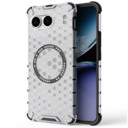 Husa transparenta OnePlus Nord 4 Techsuit HoneyComb Shield MagSafe, alb