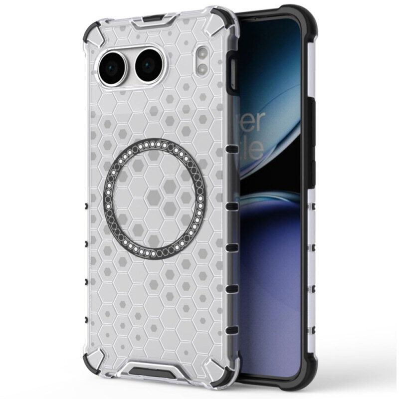 Husa transparenta OnePlus Nord 4 Techsuit HoneyComb Shield MagSafe, alb