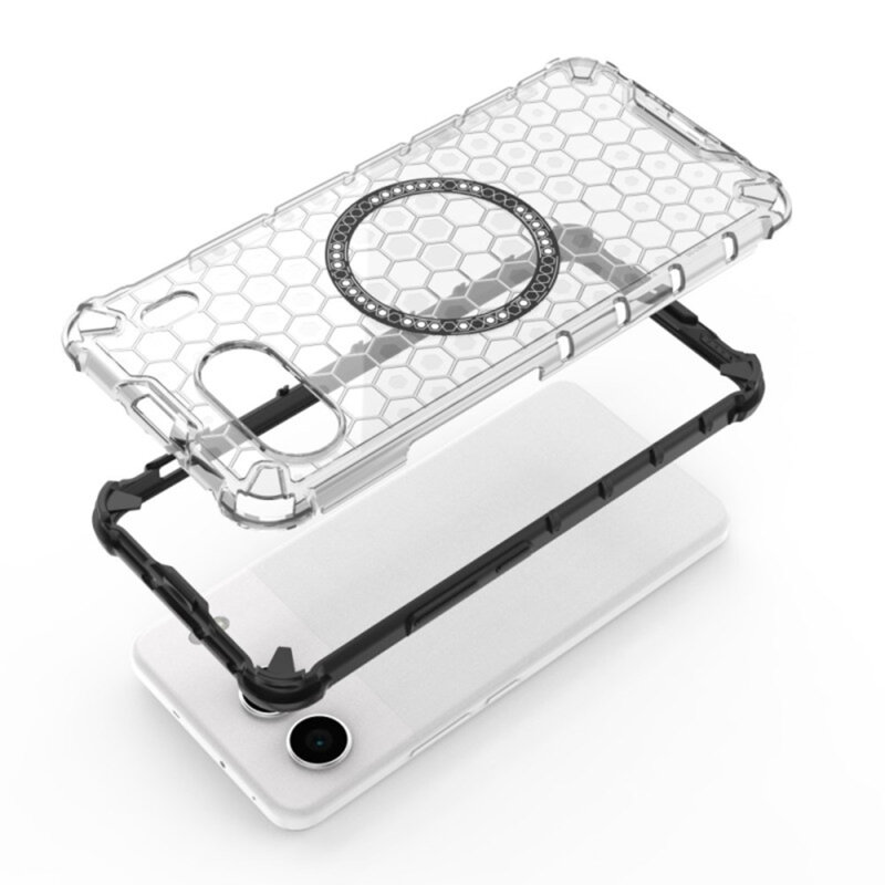 Husa transparenta OnePlus Nord 4 Techsuit HoneyComb Shield MagSafe, alb