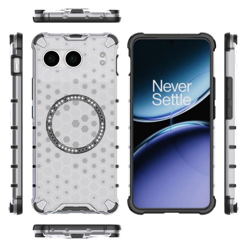 Husa transparenta OnePlus Nord 4 Techsuit HoneyComb Shield MagSafe, alb