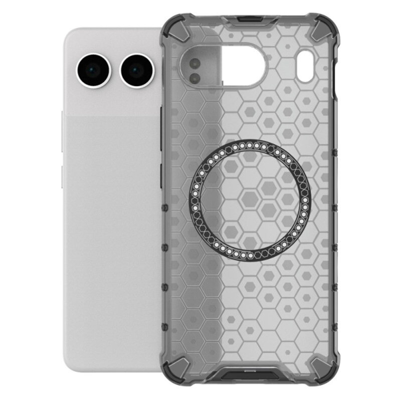 Husa transparenta OnePlus Nord 4 Techsuit HoneyComb Shield MagSafe, negru