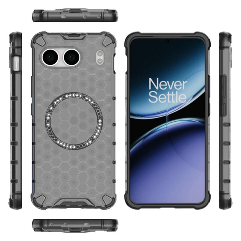 Husa transparenta OnePlus Nord 4 Techsuit HoneyComb Shield MagSafe, negru